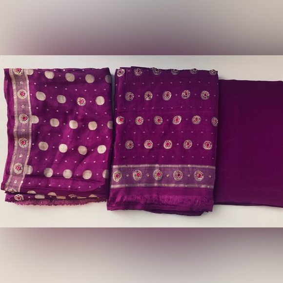 🌺 SALE $95 🌺 2 - NEW 3-Piece Unstitched Indian Suit - Picture 2 of 6